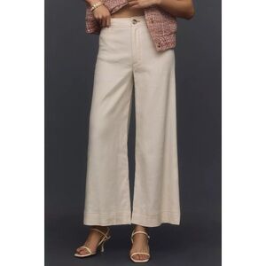 Maeve Anthropologie Ettie High-Rise Crop Wide-Leg Pants